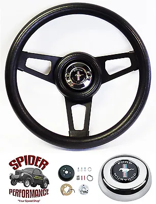 1970-1973 Mustang Steering Wheel PONY 13 3/4  BLACK SPOKE  • $159.95