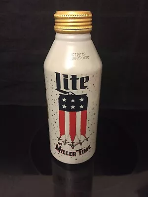 Beer Miller Lite 16 Oz Aluminum Empty Can Bottle Flag MIller TIme Jets 2019 • $3.49