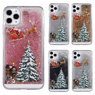 $11.49 • Buy For IPhone 14 13 12 11 Pro Max  8 Plus Bling Glitter Clear Case Christmas Tree