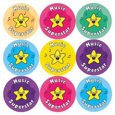 144 Music Superstar Reward Stickers For School Teachers Children (30mm) • £2.98