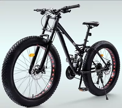 26  Mountain Bike Shimano Full Suspension Fat Tire 7 Speed Heavy Duty Bicycle • $699