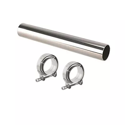 Polished Stainless Steel Exhaust Tube & V-Band Clamps 3 Inch • $185.99