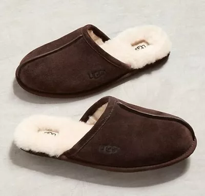UGG Scuff Dark Brown Suede Men's Slippers New With Box Slides Espresso • $59.99