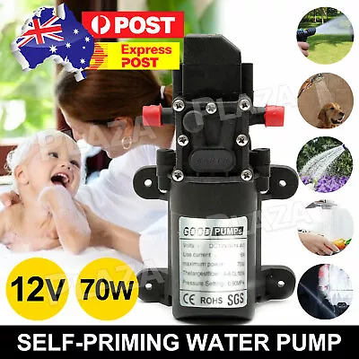 12V Water Pump 6Lpm 70W Self-Priming Caravan Camping Boat 130PSI FAST SHIPPING • $13.95