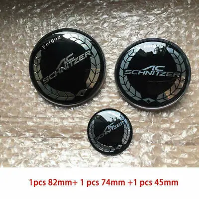 3pcs AC Schnitzer Logo Hood Trunk Steering Wheel Center Cap Emblem Badge Decal • £19.36