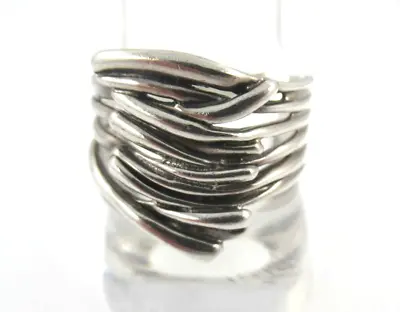 Signed HG Hagit Gorali Israel 925 Sterling Silver Modernist Ring Size 9.75 • $65