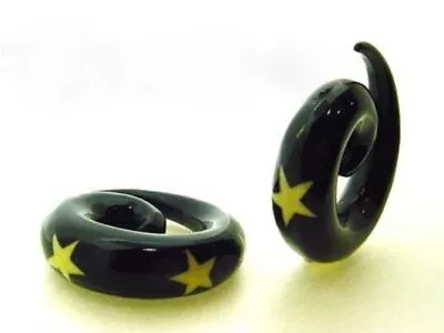 Pair Horn Spirals Plugs Tunnel With Inlay Bone Stars Gauges Gauge Plug  • $14.99