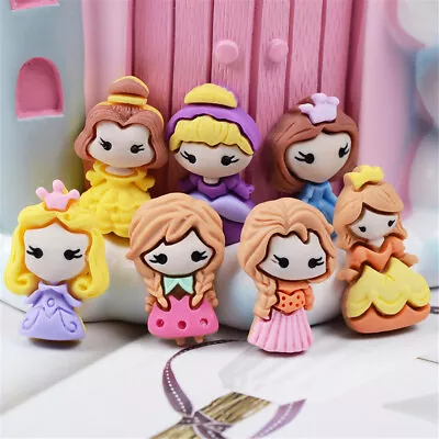 10 Mix Mini Princesses Resin Embellishments Cartoon Girls Flatback Art Decor 2cm • £2.56