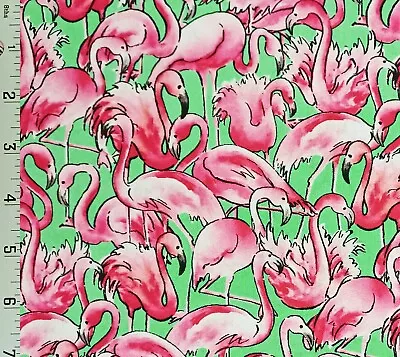 Surfside Pink Flamingos Freckle & Lollie Cotton Fabric Ocean Sea Nautical Beach • $4.85