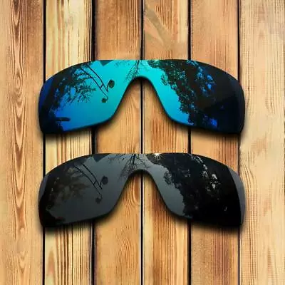 Polarized Black&Glacier Blue Replacement Lenses For-Oakley Batwolf OO9101 • $13.88