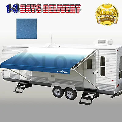 RV Awning Fabric (7'1''-18'1'') Camper Awning Replacement Shade Ocean Blue Fade • $86.50