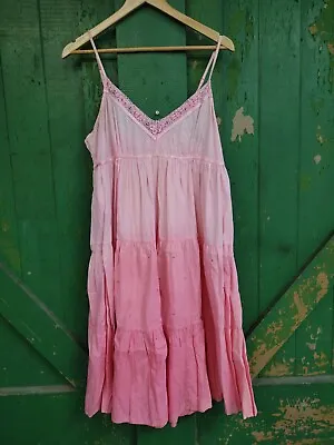 £6 • Buy Women's Pink Dress Size 14 Dip Dye From Papaya