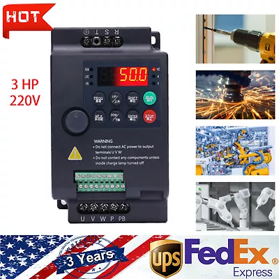 3hp 2.2kw Vfd Variable Frequency Drive Inverter Converter Motor 3 Phase Output • $89.30
