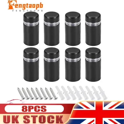 8PCS Stainless Steel Wall Fixings Glass Standoff Bolt Advertising Nails Standoff • £8.95