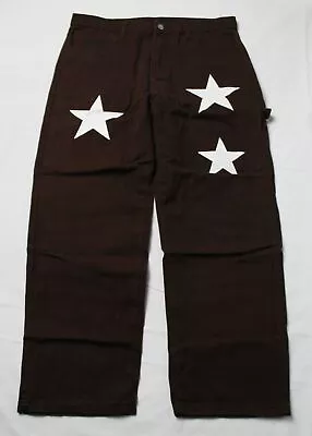 Shein Men's Manfinity EMRG Cotton Star Print Loose Jeans EG7 Coffee Brown Large • $11.69