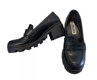 MUDD Women’s Size 10 Y2K Chunky Lug Sole Platform Shoes Loafer Oxford 90’s Black • $47.95