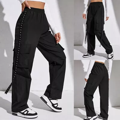 Womens Casual Loose Cargo Pants Sweatpants Sport Lounge Wear Jogging Workout • $24.29