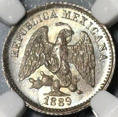 1889-Mo NGC MS 65 Mexico 5 Centavos Mint State Silver Coin (20051301C) • $265