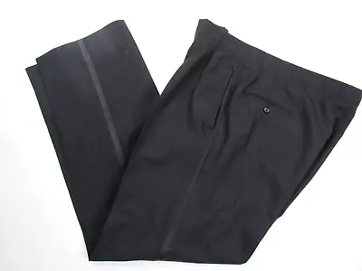 Vtg USA Made Brooks Brothers Black Wool Tuxedo 39 X 32.5 Pleated Dress Pants • $29.99