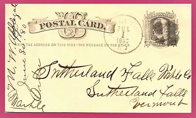 1880 USA Postal Card - Order For Marble For Grave - Hand Dated JUNE 30 1880 • £3.40