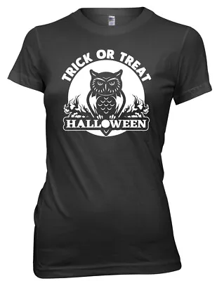 Trick Or Treat Owl Womens Ladies Funny T-Shirt • £11.99