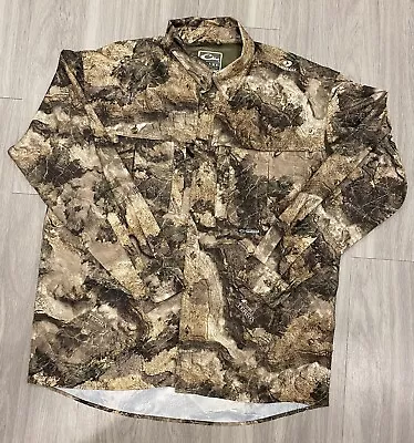 Drake Waterfowl Shirt Mens M Long Sleeve Advantage Max-4 Camo Vented Hunting • $34.98