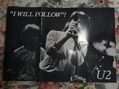 U2:  I Will Follow-Out Of Control(Live Boston)-U.S. 7  81 Island W/DJ Poster PSL • $134.08