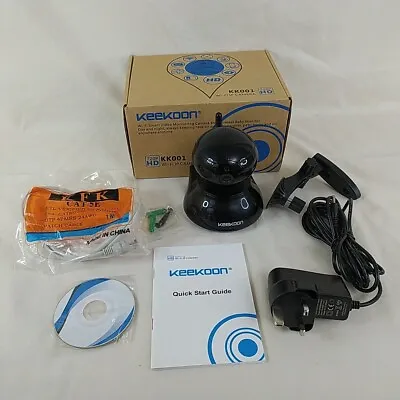 Keekoon Smart IP Video Monitoring Camera KK001 WiFi - 720P HD - Black • £29.99