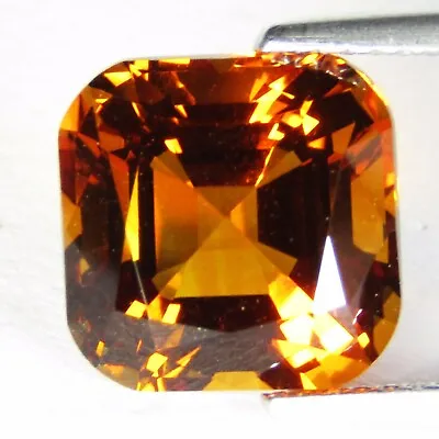 5.60Cts Massive Natural Golden Citrine Fashion Emerald Cut 10.3mm Loose Gem • $36.99