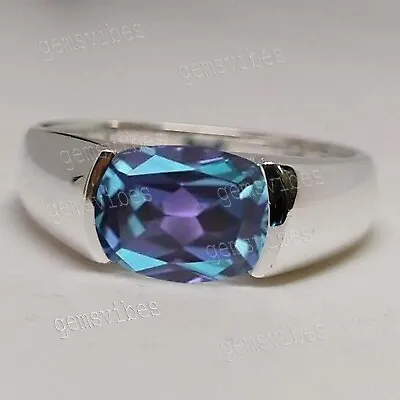 Color Chang Alexandrite Ring For Men's Wedding Gift 925 Sterling Silver Ring • $41.87