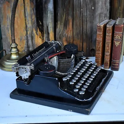 Antique 1927 Underwood Four Bank Black Keys Portable B Model Typewriter • £185