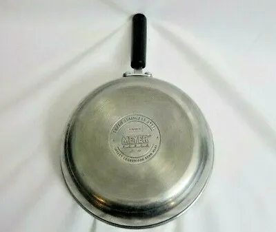 Meyer Frying Pan Durable Stainless Steel Impact Bonded For Even Heat 10”/24 CM  • $27