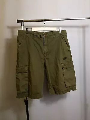 Nike Cargo Mens Shorts Vintage Rare Swoosh Logo Khaki Military • $133.96