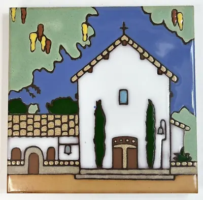 Triton Tile Hand Painted San Miguel 16th Mission Clay Hot Plate Trivet • $25.99