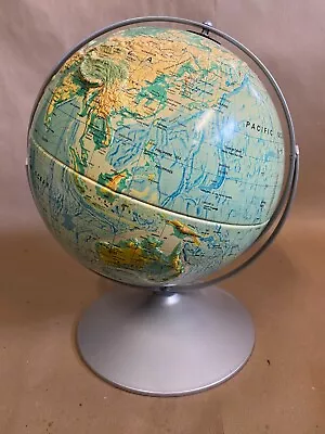 Vintage Globe Nystrom Sculptural Relief W Metal Base 12” • $40