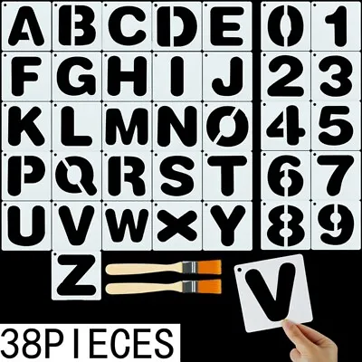 38pcs Stencil Alphabet Letters Number Plastic Stencils Large Lettering Cra % • $13.76