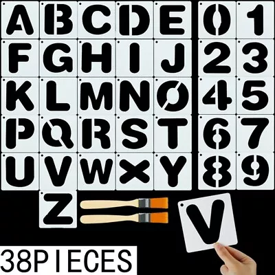 38pcs Stencil Alphabet Letters Number Plastic Stencils Large Lettering Cra New# • $18.30