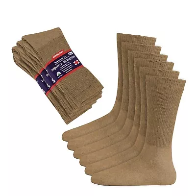 3 Pairs Men Diabetic Health Circulatory Cotton Crew Socks Beige 9-11 10-13 13-15 • $8.49