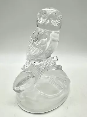GENUINE Lead Crystal CHRISTAL D'ARQUES Owl On Branch Frosted Base Germany VTG • $15