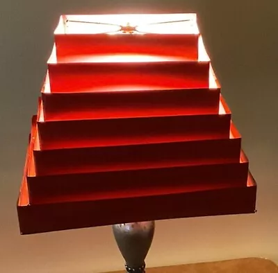 Vintage 7 Tier Venetian Blind Collapsible Red Lamp Shade • $95