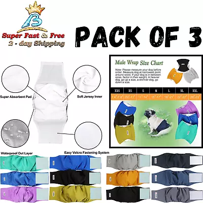 Male Dog Puppy Diapers Belly Wrap Elastic Band Washable Waterproof Outer Layer • $50.09