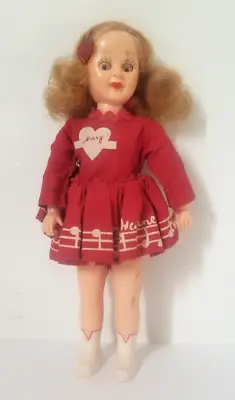 Vtg 1951 Ideal Mary Hartline Ideal 7.5  Doll With Original Dress Cheerleader • $25
