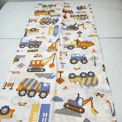 Bacati Ikea Crib Sheet Flat Trucks 100% Cotton Modern Blue Kids Construction B • $14.99