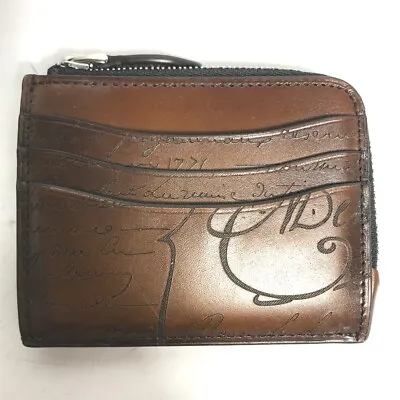 Berluti Compact Wallet Coin Compartment Calligraphy L-shaped Fastener Coin Purse • $620