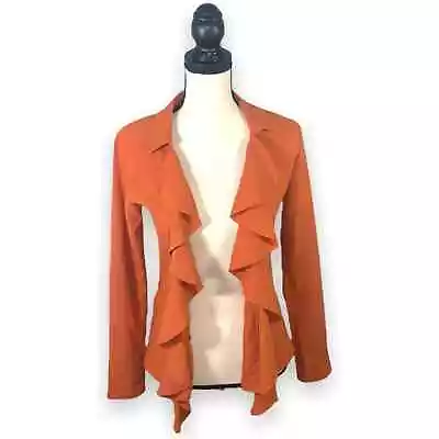 Ya Los Angeles Orange Ruffle Cotton Jacket • $24