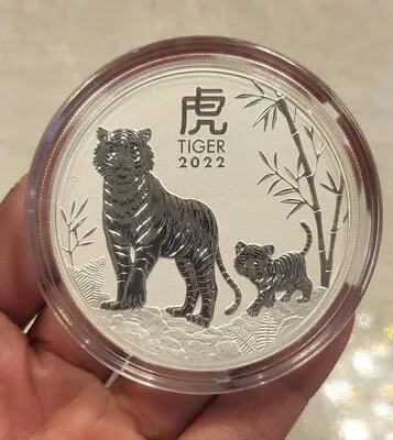 5oz Perth Mint Silver Coin 999.9 Australian Lunar Tiger 2022 • $499