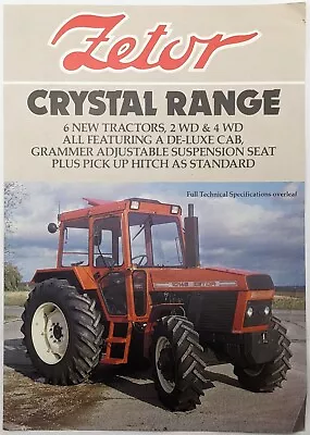 Original Zetor Crystal Range Of 2WD & 4WD Tractors 1 Sheet Brochure 8111 Etc • £8