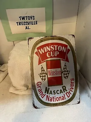 AWESOME VINTAGE ‘70s TIN SIGN   WINSTON CUP NASCAR GRAND NATIONAL”8  X 12 🏁 • $5