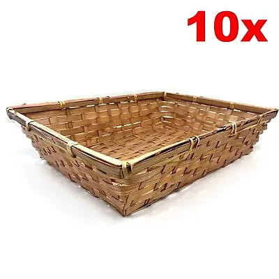 £29.99 • Buy 10x Wicker Basket Hamper Bamboo Gift Basket Box Christmas Display Storage Basket