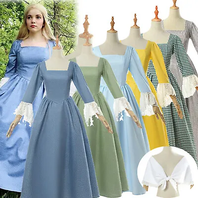 Pioneer Prairie Colonial Dress Civil War Reenactment Dress With Shawl For Women • $14.87